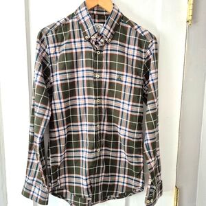 Brooks Brothers Regent Plaid Button Up Polo Shirt Sz M
